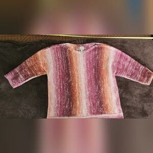 Chico's Multi Pink,Red,  Orange Sweater, Sz 2